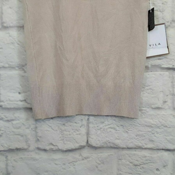 New Vila Milano Gray Knit Sleeveless Tank Top - Picture 3 of 5